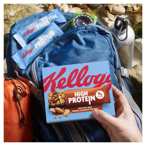 Kellogg's High Protein Salted Caramel & Almond Cereal Bar 4 x 35g, British Import (Pack of 3)