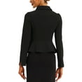 thumbnail image 3 of INSPIRE CHIC Women's Elegant Peter Pan Collar Long Sleeves Ruffled Hem Single Breasted Office Blazers XS Black, 3 of 6