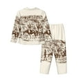 thumbnail image 2 of Uemuo Western Desert Cowboys2 Pattern Womens Pajama Sets,PJ Set for Women,Pajamas for Women Logo,Long Sleeve Pajama Set for Women,Soft Long Sleeve Top With Pants-Medium, 2 of 9