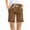 Brown, variant on Plebaso Women's Casual Shorts Elastic Waist Straight Leg Shorts Lightweight Pull on Shorts with Drawstring