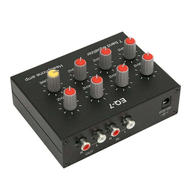 Sound Equalizer, 7 Band Sound Equalizer DC5V-12V Dual Channel Output Input for Cars