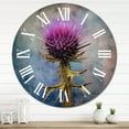 thumbnail image 2 of Designart "Thistle Plant Whispers in Purple and Green IV" Floral Oversized Wall Clock, 2 of 5