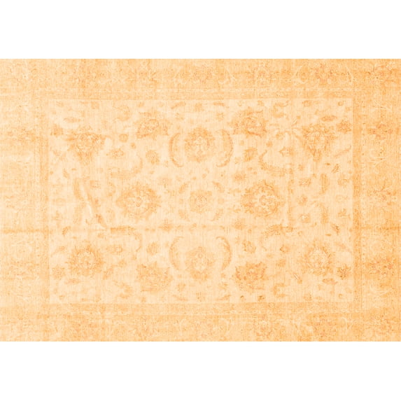 Ahgly Company Indoor Rectangle Oriental Orange Traditional Area Rugs, 7' x 9'