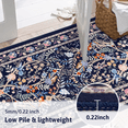 thumbnail image 6 of (2 pack) MJIAexp 2'x8' Boho Floral Runner Rug,Non Slip Washable Floral Hallway Runner Rug with Rubber Backing, Low Pile Faux Wool Carpet for Kitchen, Laundry, Bedroom, Entrance, 6 of 8
