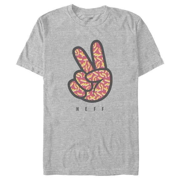 Men's NEFF Retro Peace Fingers Graphic Tee Athletic Heather Large