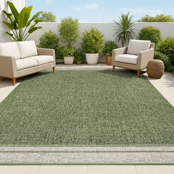 JONATHAN Y TUSCAN SUN 5 x 8 Area Rug, Alda Minimalist Mingled - Green/Cream, TSN213D-5