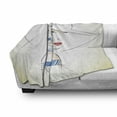 thumbnail image 3 of Vintage Woman Soft Flannel Fleece Throw Blanket, Fashion Sketch of Female with Hat and Blue Eyes Illustration, Cozy Plush for Indoor and Outdoor Use, 50" x 60", Ivory Blue Coral, by Ambesonne, 3 of 6