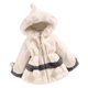 thumbnail image 1 of Gibobby Chaqueta de invierno para niñosNiños pequeños bebés niñas invierno cálido grueso Patchwork pajarita manga larga polar con capucha ropa abrigo cha(Beige, 5-6 Años), 1 of 4