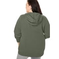 thumbnail image 2 of Woman Within Plus Size Better Fleece Zip-Front Hoodie Long Oversized Sweatshirt, 2 of 6