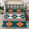 thumbnail image 2 of jejeloiu Abstract Geometric Rhombus Twin Sheet Sets,Boho Exotic Style Twin Fitted Sheet,Rustic Aztec Triangle Flat Sheet For Adults,Super Cozy Room Decor,3 Pieces, 2 of 7