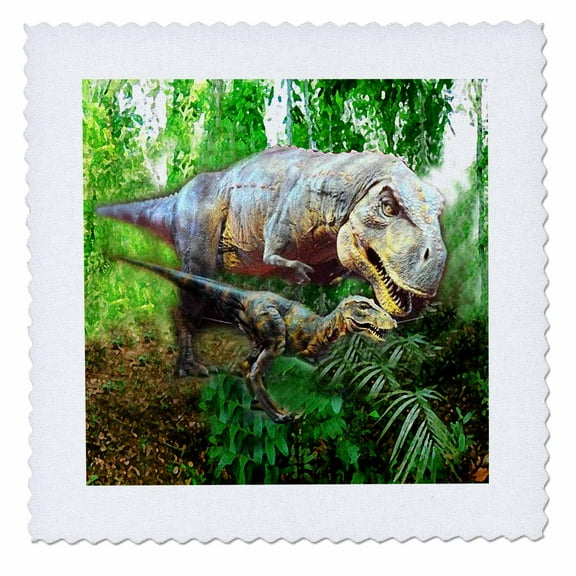 3dRose, Dinosaurs, 6x6 inch quilt square