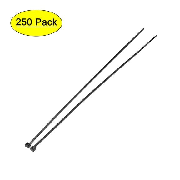 Uxcell 8-Inch 0.08-Inch Width Self-Locking Zip Ties Cable Ties Nylon Black  250 Pack
