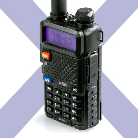 BTECH UV-5X3 5 Watt Tri-Band Radio VHF, 1.25M, UHF, Amateur (Ham), Includes Dual Band Antenna, 220 Antenna, Earpiece, and