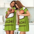 thumbnail image 4 of Zufioo Fresh Sushi Print Women's Nightgown, Round Neck Short-sleeved Pajamas, Home Wear Suitable for Home and Outing, 4 of 6