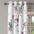 thumbnail image 3 of Ambesonne Flowers Grommet Curtain, Innocent Leaves Exotic Art, 50"x84", Almond Lilac and Grey Teal, 3 of 5