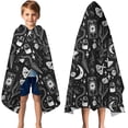thumbnail image 3 of Black Gothic Moon Card Moth Pattern Hooded Bath Towel，50"x30" for Ages 3 To 12 Kids, Quick Dry Lightweight Soft Microfiber Hood Beach Towel Cover Up for Kids, 3 of 7