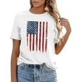 thumbnail image 2 of American Flag Shirt Patriotic T-Shirt: Women 4th of July Tops USA Red White Blue Tee Memorial Day Button down Shirts, 2 of 6