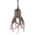 thumbnail image 6 of Fichiouy Retro Antler Chandelier Deer Horn Resin Pendant Lamp Adjustable Hanging Fixture for Bedroom Brown E27, 6 of 10