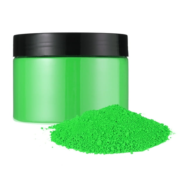 Polvo de pigmento fluorescente de 3.5oz (100g) hecho de resina (a base de agua) para tinta, recubrimiento, cuero, impresión, verde
