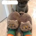 thumbnail image 2 of Pantuflas de algodón de gato azul con tacón medio de algodón con sensación de gato, lindas y cálidas pantuflas de gato con simulación de tacón de rocío para el hogar, 2 of 6