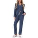 thumbnail image 1 of Conjunto de pijamas para mujeres INSPIRE CHIC de manga larga, con botones, cuello de muesca, ropa de casa y pantalones con cordón y bolsillos XL azul oscuro, 1 of 6