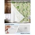 thumbnail image 5 of No Hook Shower Curtain with Snap-in Liner, Spring Leavse Waterproof Fabric Bathroom Curtains, Pastoral Garden Botanical Rustic Burlap Bath Curtains & Mesh Top Window 72"x96" Extra Long, 5 of 9