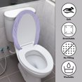 thumbnail image 3 of ZIATUBLES Butterfly Flower Print Universal Fit Toilet Lid Cover with Elastic Edges Washable Reusable Stretchable Fabric for Most Lids Bathroom Decor Accessories, 3 of 6