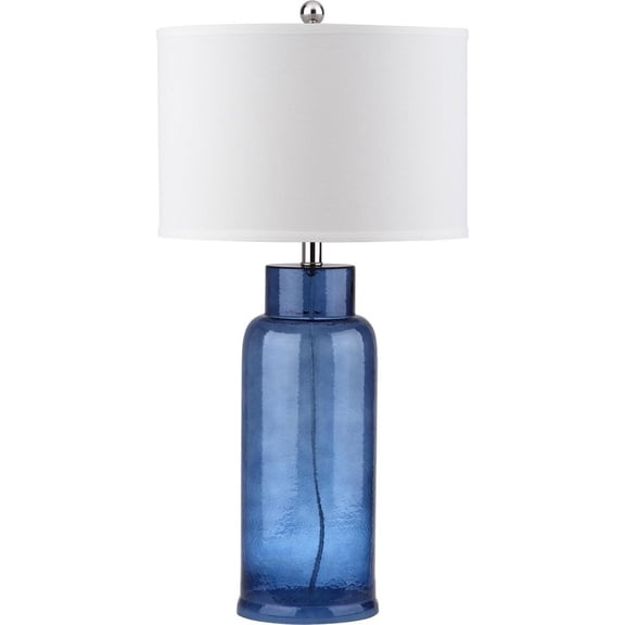 SAFAVIEH Bottle Glass Table Lamps with USB Port, Blue/Cream, Set of 2
