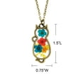 thumbnail image 4 of Wrapables® Dry Flower Cat Pendant Necklace, Teal & Red, 4 of 4