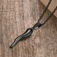 thumbnail image 2 of Vnox Italian Horn Necklace for Women, Black Horn Necklace Stainless Steel, Cornicello Necklace for Men, 2 of 7