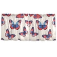 thumbnail image 7 of Yayeee Kitchen Curtains Tier Set of 2 Light Filtering 57"x36" Over Sink Window Panels, Blue Butterflies, 7 of 7