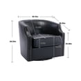 thumbnail image 5 of Lunale Leather Swivel Accent Barrel Chair, Club Chair Comfy Reading Armchair, Black, 5 of 5