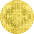 thumbnail image 1 of Ahgly Company Indoor Round Persian Yellow Traditional Area Rugs, 3' Round, 1 of 4