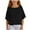 Black, variant on Fozruso Girls Shirt And Linen Half Sleeved Ruffled Girls Fashionable Round Neck T Shirt Solid Color Loose Casual T Shirt Suitable For 5 15 Years Summer Tops,Sizes 5-6 Years Black
