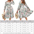 thumbnail image 2 of Vestido Vestido de manga acampanada para mujer Vestido largo de verano con estampado floral y espalda abierta Kuymtek Blanco T S para Mujer, 2 of 8