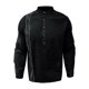 thumbnail image 3 of Ceisia Men's Slim Fit Long Sleeve Stand-Up Collar Slub Linen Shirt with Geometric Embroidery Black S Gifts, 3 of 7