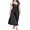 Black, variant on Liacowi Women's Satin Chemise Dress Silk Deep V-Neck Adjustable Strap Sleeveless Long Nightdress