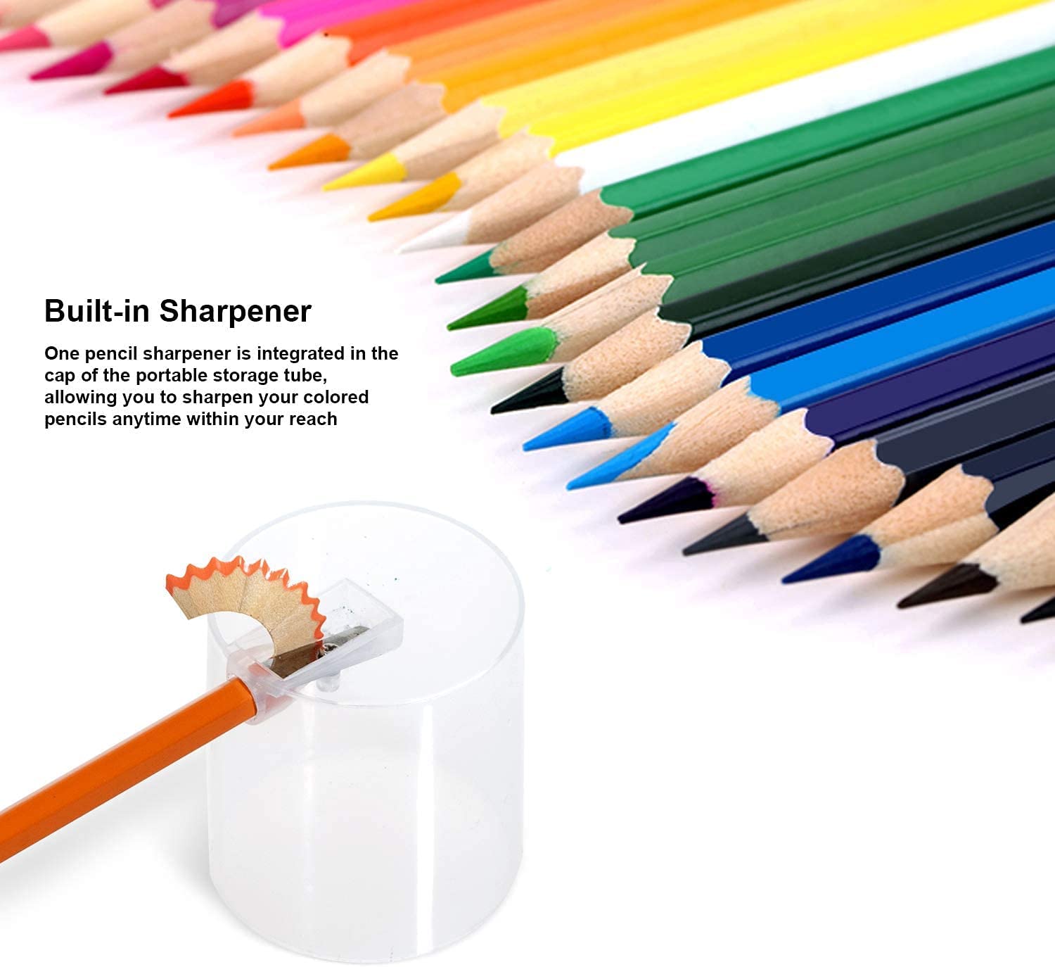 Deli 24 Colored Pencils Set, Coloring Pencils with Sharpener for Drawing,  Painting and Sketching, Pre-sharpened Vibrant Pencils with Storage Tube,  Easy to Color Books for Students, Teachers, Adults 