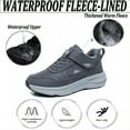 thumbnail image 2 of Men's Women's Hiking Shoes Waterproof Lightweight Fleece-Lined Sneakers Non-Slip Comfort Soft Sole Cotton Casual Shoes Gray 9 Women/8.5 Men, 2 of 7