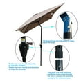 thumbnail image 3 of Topcobe 6 x 9ft Patio Umbrella Outdoor Waterproof Umbrella with Crank and Push Button Tilt without flap for Garden, Outdoor Table Umbrella for Balcony, Yard, Backyard, Brown, 3 of 7