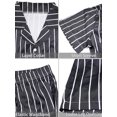 thumbnail image 3 of Hanerdun 2PCS Mens Satin Pajamas Set Stripe Pocket Pjs Sleepwear Short Sleeve Button Up Loungewear L, 3 of 7