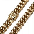 thumbnail image 2 of EOEMY 6-18mm Hip Hop 18K Gold Tone Stainless Steel Men Miami Cuban Link Chain Necklace-Gold-16mm-18Inch Or 45Cm, 2 of 4