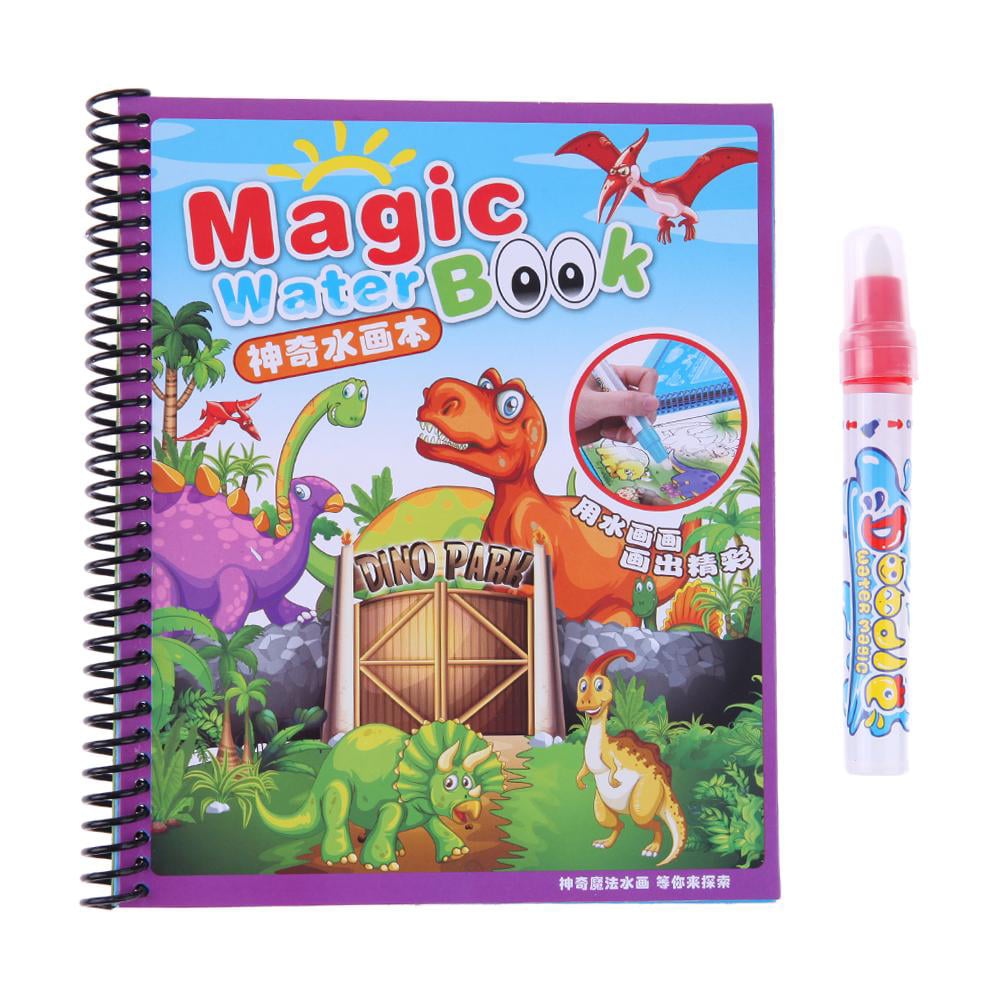 Reuse Water Paint Coloring Book with Magic Doodle Pen Kids Educational Toys 