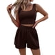thumbnail image 1 of Trajes De Dos Piezas Conjunto de muebles para el hogar para mujer, suelto, sin mangas, de punto, para ocasiones diarias (café M) Cgtredaw Para estrenar, 1 of 6