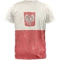 thumbnail image 2 of Distressed Grunge Polish Crest Flag Mens T Shirt Heather White MD, 2 of 2