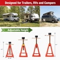 thumbnail image 4 of S-HOME Complete Kit of 4 RV Steel Stabilizer Jacks, Adjustable Height 11 to 17 Inches with Rubber Pads, Lightweight Support for Travel Trailers & Campers, 3300 Lbs Each Load Capacity , Red, 4 of 9