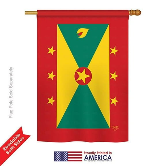 Breeze Decor 08369 Grenada 2-Sided Vertical Impression House Flag - 28 x 40 in.
