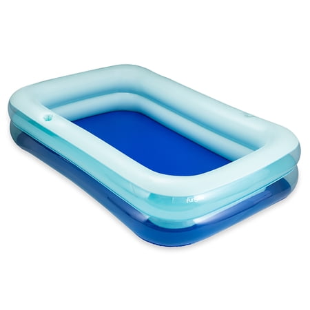 Funsicle 8.5ft SummerBlock Pool, Inflatable Family Swimming Pool, Marine Blue, Rectangular, Age 6 & up