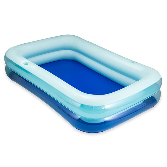 Funsicle 8.5ft SummerBlock Pool, Inflatable Family Swimming Pool, Marine Blue, Rectangular, Age 6 & up