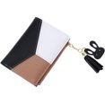 thumbnail image 1 of Bolsa de herramientas Titular de la tarjeta de crédito Carteras de cuero de la PU plegables para mujeres Damas Bolsillos con cremallera con múltiples ranuras Colgante de borlas Cremallera delgada, 1 of 5